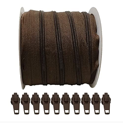 1 m, 2 m, 20 m, insgesamt 12 Farben, 5# Durchgehende Reißverschlüsse, Nylon, Zelt, mit automatischen Schiebern aus Metall zum Nähen (303, 20 m) von JYC CREATIVE