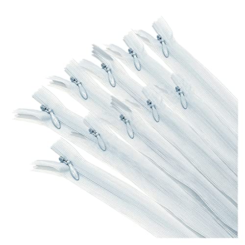 10 Unsichtbare Reißverschlüsse Geschlossen, Viele Größen und Farben Erhältlich, 3 Maschen, Dünner Reißverschluss, Elegant und Diskret zum Annähen von Kleidung, Nähen, (22 cm, 314) von JYC CREATIVE