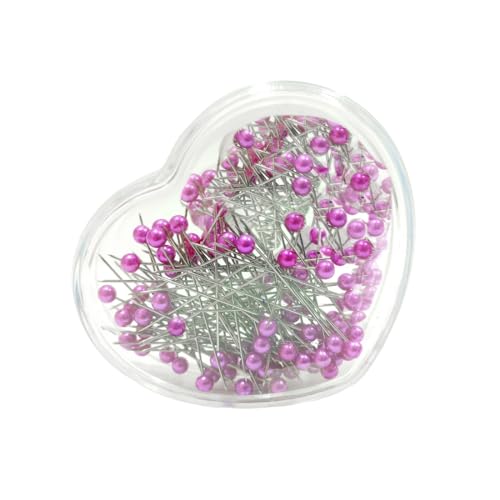 100 Nähnadeln, Nähnadeln, Stecknadeln mit rundem Kopf, bunte Kugelkopfnadeln, Anstecknadeln zum Dekorieren, Schleifennadeln, Anstecknadeln für Hochzeiten (Violett -143) von JYC CREATIVE