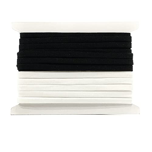 10M Gummiband für Masken, 10m x 4mm Breite (5m weiß + 5m schwarz), Elastisches Band zum Nähen von Kleidung, Basteln, Schwarzes unt Weißes Elastisches Nähen (4mm x 10m) von JYC CREATIVE
