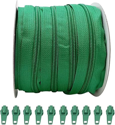 12 Farben, 5# Durchgehender Reißverschluss aus Nylon für Taschen, Zelt, Schuhe etc., mit 5 automatischen Metallschiebern (3129, 2 m) von JYC CREATIVE