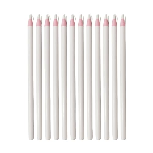 12 x Schneiderkreide, wasserlöslicher Bleistift, Schneiderei, unverzichtbares Werkzeug für Schneiderei, professionelle Qualität, kreative Projekte Textilien, (Weiss 101, 12 Stück) von JYC CREATIVE