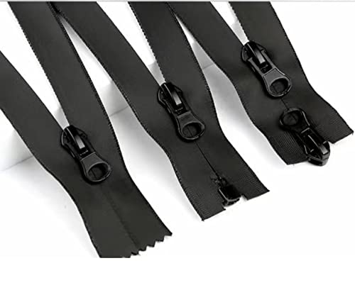 JYC CREATIVE 2 Stück, geschlossen, wasserdicht, 3#, 20 cm, Schwarz, Reißverschluss, Nylon, für Mäntel, Jacken, Zelte uvm. von JYC CREATIVE