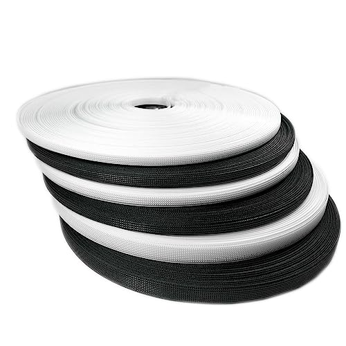 2 x 46 Meter Polyester-Korsettstangen, schwarz und weiß, Stangen, Basteln, Nähzubehör für Korsett-Kleidung, Kleider, Basteln, Nähzubehör für Kleidungsstücke (weiß-schwarz 6 mm) von JYC CREATIVE