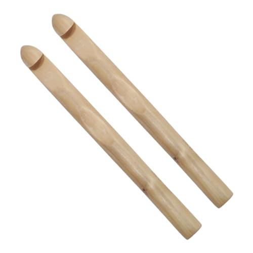 2 x Häkelnadeln aus Holz, ergonomisch, weich, für Bastelarbeiten, Schals, Mützen, Amigurumis, DIY, ideal für jede Art von Muster und Garn, (2 Stück, 18 mm) von JYC CREATIVE