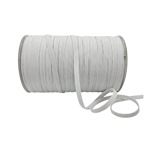 200 m Elastisches Gummiband für Masken, elastisches Band, dünn, elastisches Band, flach, weißer Stoff, zum Nähen und Basteln, elastisches Kordelzug, 200 x 4 mm, Weiß 200 m Elastisches Gummiband für Masken, elastisches Band, dünn, elastisches Band, flach, weißer Stoff, zum Nähen und Basteln, elastisches Kordelzug, 200 x 4 mm, Weiß von JYC CREATIVE