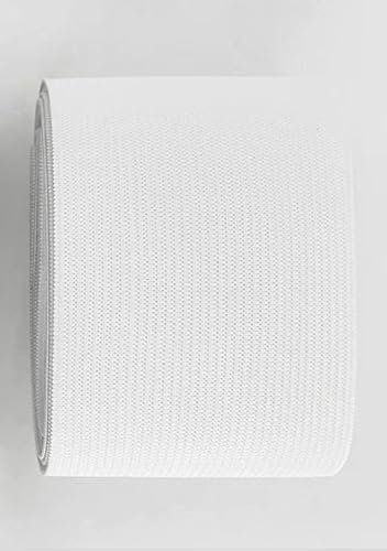 2M Elastisches Nähband, 2 m x 80 mm Breite, Gummi zum Nähen von Kleidung und Basteln, elastisch für Nähen, Weiß (101, 80 mm x 2 m) von JYC CREATIVE