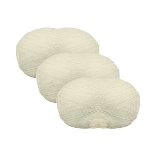 Feine Wolle (100 g - 365 Meter), Wolle zum Häkeln und Stricken, Acrylwolle, Strickwolle, Strickwolle, Strickwolle (3, Creme) von JYC CREATIVE