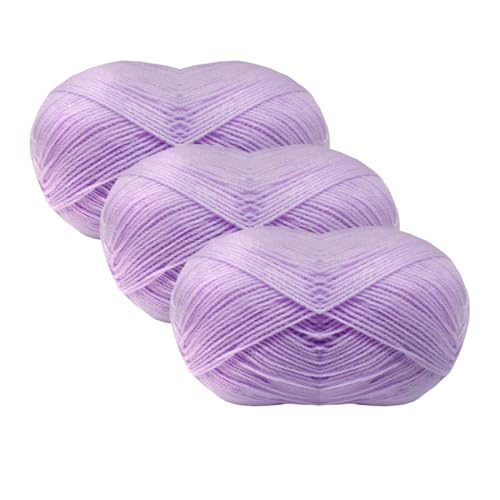 Feine Wolle (100 g - 365 Meter), Wolle zum Häkeln und Stricken, Acrylwolle, Strickwolle, Strickwolle (3, Lila) von JYC CREATIVE