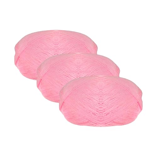 Strickgarn, feine Wolle, 3 mm (100 g – 365 m), Wolle zum Häkeln, Stricken, Acryl, Häkeln, Stricken, (3, Rosa) von JYC CREATIVE