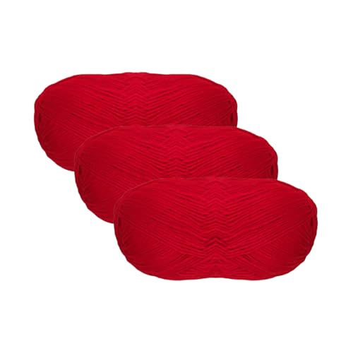 JYC CREATIVE Wolle (100 g - 365 Meter), Acrylwolle, Strickwolle, Rot von JYC CREATIVE