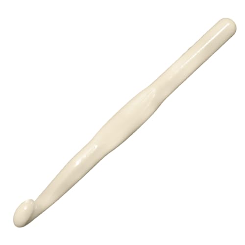 Häkelnadel aus Kunststoff, Maße 10 mm x 14 cm, ergonomisch, weich, zum Basteln, Stricken von Schals, Mützen, Amigurumis, DIY, ideal für jedermann (1 Stück, 10 mm) von JYC CREATIVE