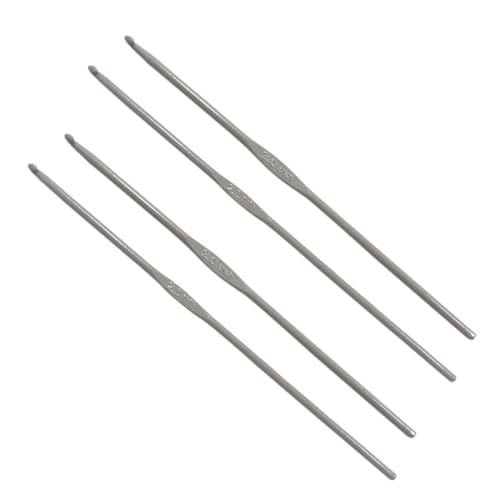 Häkelnadeln aus Stahl, ergonomisch, weich, zum Basteln, Stricken von Schals, Mützen, Amigurumis, DIY, ideal für jede Art von Muster und Garn (4 Stück, 2,5/3 mm) von JYC CREATIVE
