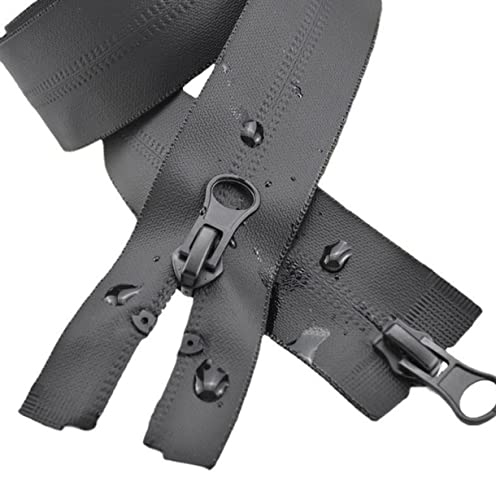 JYC CREATIVE 6 wasserdichte Reißverschlüsse mit doppelter Öffnung, identisch, schwarz, 5#, Doppelcursor (100 cm, 6 Stück) für Mäntel, Jacken, Zelte uvm. von JYC CREATIVE