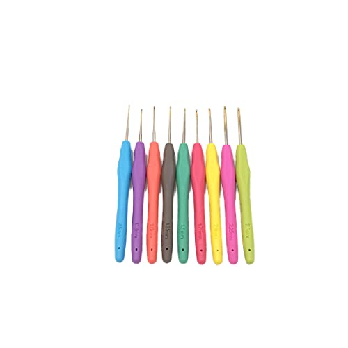 JYC CREATIVE Häkelnadel-Set, verschiedene Größen, ergonomisches Nadel-Set zum Häkeln, Häkeln, Basteln, zum Stricken von Schals, Mützen, Amigurumis, DIY (Stahl-Silicona09) von JYC CREATIVE