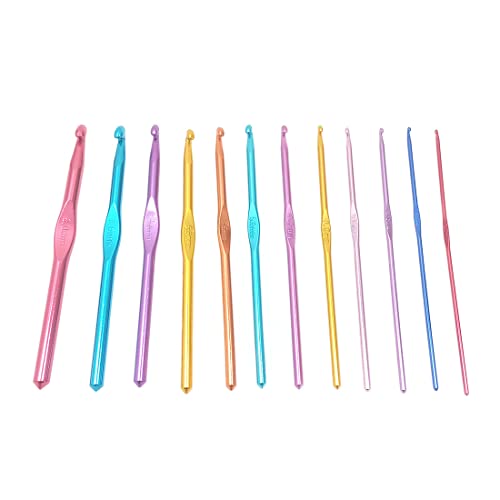 JYC CREATIVE Häkelnadel-Set, verschiedene Größen, ergonomisches Nadel-Set für Häkeln, Häkeln, Basteln, zum Stricken von Schals, Mützen, Amigurumis, DIY, Stahl 12 von JYC CREATIVE
