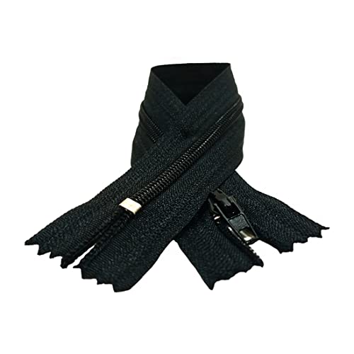 Nylon-Reißverschlüsse, Nr. 3, erhältlich in 24 Farben und Größen, Reißverschluss zum Nähen, Reißverschluss zum Nähen auf Kleidung, Reißverschlüsse zum Nähen, (10 Einheiten-14 cm, Schwarz) von JYC CREATIVE