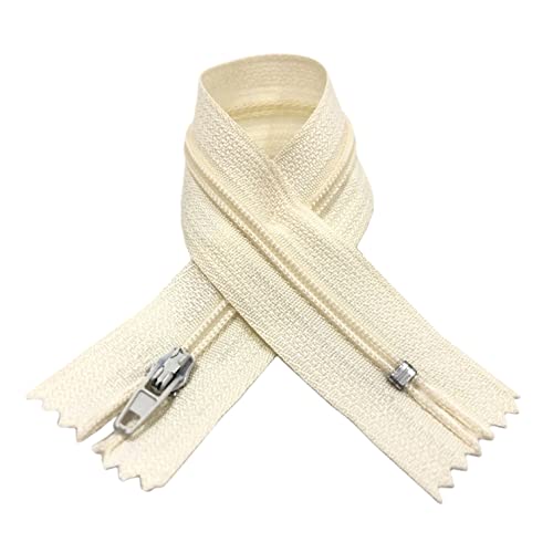 Nylon-Reißverschlüsse, Nr. 3, erhältlich in 24 Farben und Größen, Reißverschluss zum Nähen, Reißverschluss zum Nähen auf Kleidung, Reißverschlüsse zum Nähen, (10 Einheiten-18 cm, Creme) Nylon-Reißverschlüsse, Nr. 3, erhältlich in 24 Farben und Größen, Reißverschluss zum Nähen, Reißverschluss zum Nähen auf Kleidung, Reißverschlüsse zum Nähen, (10 Einheiten-18 cm, Creme) von JYC CREATIVE