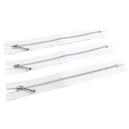Metall Aluminium 3# geschlossener Reißverschluss, 3 Stück/Packung, geeignet für Kleidung, Schuhe, Basteln usw. (3# 20 cm, 101) von JYC CREATIVE