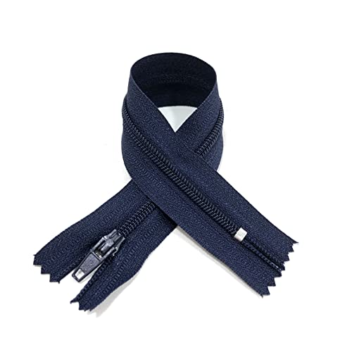 Nylon-Reißverschlüsse, Nr. 3, erhältlich in 24 Farben und Größen, Reißverschluss zum Nähen, Reißverschluss zum Nähen auf Kleidung, Reißverschlüsse zum Nähen, (10-18 cm, Marineblau) von JYC CREATIVE