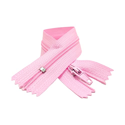 Nylon-Reißverschlüsse, Nr. 3, erhältlich in 24 Farben und Größen, Reißverschluss zum Nähen, Reißverschluss zum Nähen auf Kleidung, Reißverschlüsse zum Nähen, (10-18 cm, Rosa) von JYC CREATIVE