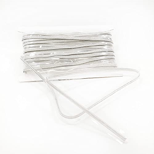 JYC CREATIVE Reißverschluss 4 Meter + 10 Schieber, Weiß Transparent, Nylon, ZIPPER_FASTENER, 2993248031, für Nähen und Personalisieren der Kleidung von JYC CREATIVE