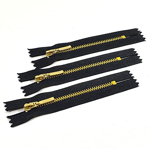 Reißverschluss aus Metall, 3 Stück/Packung #3, für Kleidung, Schuhe, Bastelarbeiten usw, Schwarz Band, (12 cm, 999) von JYC CREATIVE