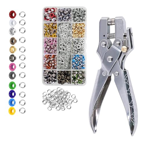700pcs Ösen Set, Ösen 5mm Lochzange Ösenzange Set mit Installation Werkzeuge 12 Farben, Ösenzange für Planen, Schuhe, Kleidung, Taschen, DIY Handwerk von JYCONNECTS