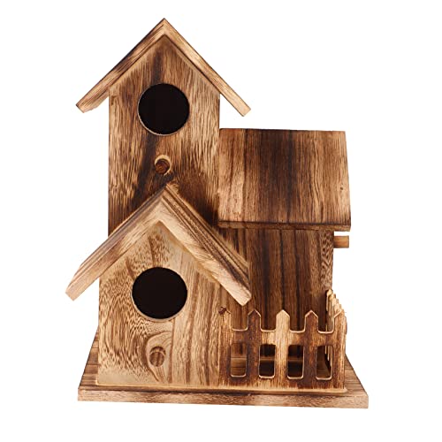 JYCRA Holz-Vogelhaus, Kleiner Garten-Vogelnistkasten für Den Außenbereich, Kleiner Vogelhaus für Den Außenbereich, Kleiner Garten-Vogelnistkasten Zum Aufhängen, Heimtierbedarf, Dekoration von JYCRA
