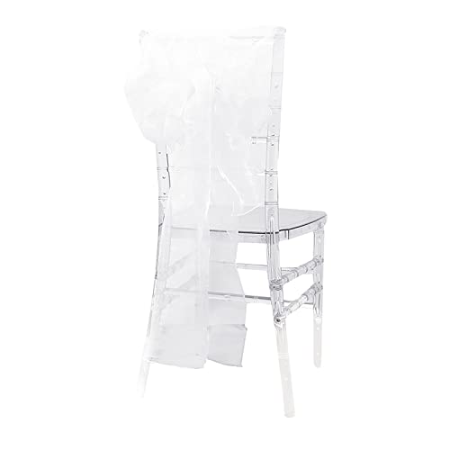 JYCRA Organza-Stuhlschärpen, 60 x 275 cm, für Hochzeitsempfang, breite Organza-Stuhlschleifen, Schärpen für Veranstaltungen, Dekoration, Weiß, 10 Stück von JYCRA