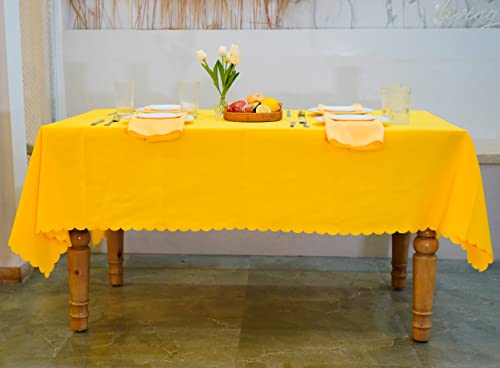 JYFLZQ Gelbe rechteckige Tischdecke, 152,4 x 305,6 cm, für 1,8 m große Tische, maschinenwaschbar, schmutzabweisend, Polyestergewebe, Tischdecke für Partys, Bankett, Hochzeit JYFLZQ Gelbe rechteckige Tischdecke, 152,4 x 305,6 cm, für 1,8 m große Tische, maschinenwaschbar, schmutzabweisend, Polyestergewebe, Tischdecke für Partys, Bankett, Hochzeit von JYFLZQ