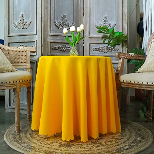 JYFLZQ Gelbe runde Tischdecke, 178 cm, für 120 cm große Tische, maschinenwaschbar, schmutzabweisend, Polyestergewebe, Tischdecke für Partys, Bankett, Hochzeit JYFLZQ Gelbe runde Tischdecke, 178 cm, für 120 cm große Tische, maschinenwaschbar, schmutzabweisend, Polyestergewebe, Tischdecke für Partys, Bankett, Hochzeit von JYFLZQ