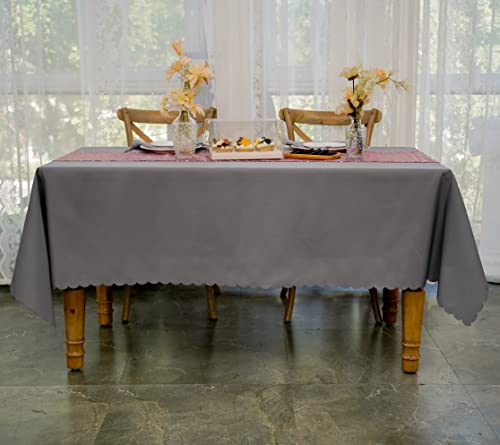JYFLZQ Graue rechteckige Tischdecke, 152,4 x 305,6 cm, für 1,8 m große Tische, maschinenwaschbar, schmutzabweisend, Polyestergewebe, Tischdecke für Partys, Bankett, Hochzeit JYFLZQ Graue rechteckige Tischdecke, 152,4 x 305,6 cm, für 1,8 m große Tische, maschinenwaschbar, schmutzabweisend, Polyestergewebe, Tischdecke für Partys, Bankett, Hochzeit von JYFLZQ