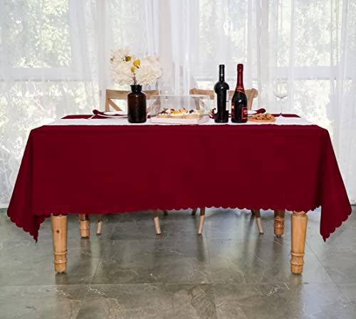 JYFLZQ Rechteckige Tischdecke, 152,4 x 253,9 cm, für 1,8 m große Tische, maschinenwaschbar, schmutzabweisend, Polyestergewebe, Tischdecke für Partys, Bankett, Hochzeit, Burgunderrot JYFLZQ Rechteckige Tischdecke, 152,4 x 253,9 cm, für 1,8 m große Tische, maschinenwaschbar, schmutzabweisend, Polyestergewebe, Tischdecke für Partys, Bankett, Hochzeit, Burgunderrot von JYFLZQ