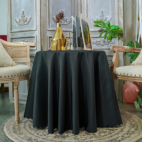 JYFLZQ Schwarze runde Tischdecke, 178 cm, für 120 cm große Tische, maschinenwaschbar, schmutzabweisend, Polyestergewebe, Tischdecke für Partys, Bankett, Hochzeit JYFLZQ Schwarze runde Tischdecke, 178 cm, für 120 cm große Tische, maschinenwaschbar, schmutzabweisend, Polyestergewebe, Tischdecke für Partys, Bankett, Hochzeit von JYFLZQ