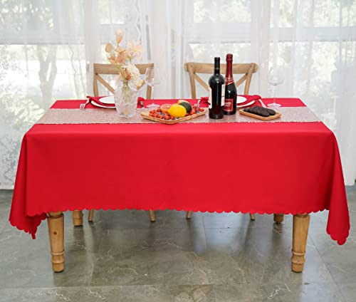 JYFLZQ Tischdecke, rechteckig, 152,4 x 305,6 cm, für 1,8 m große Tische, maschinenwaschbar, schmutzabweisend, Polyestergewebe, Tischdecke für Partys, Bankett, Hochzeit, Rot JYFLZQ Tischdecke, rechteckig, 152,4 x 305,6 cm, für 1,8 m große Tische, maschinenwaschbar, schmutzabweisend, Polyestergewebe, Tischdecke für Partys, Bankett, Hochzeit, Rot von JYFLZQ
