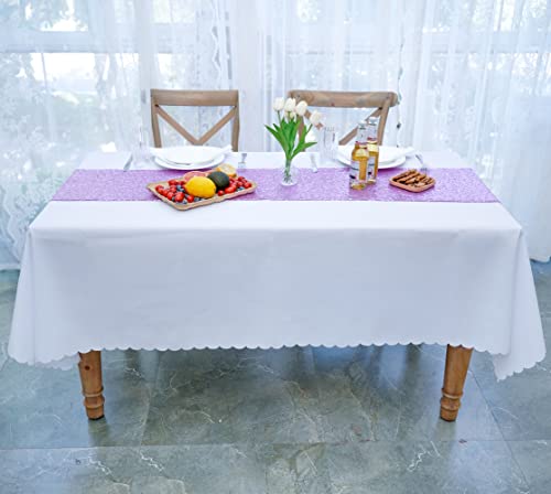 JYFLZQ Tischdecke, rechteckig, 152,4 x 305,6 cm, für 1,8 m große Tische, maschinenwaschbar, schmutzabweisend, Polyestergewebe, Tischdecke für Partys, Bankett, Hochzeit, Weiß JYFLZQ Tischdecke, rechteckig, 152,4 x 305,6 cm, für 1,8 m große Tische, maschinenwaschbar, schmutzabweisend, Polyestergewebe, Tischdecke für Partys, Bankett, Hochzeit, Weiß von JYFLZQ