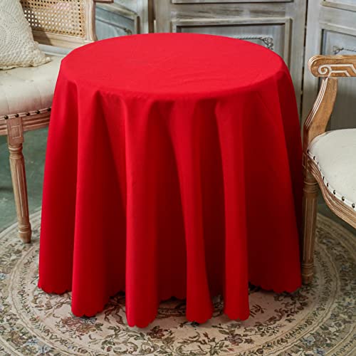 JYFLZQ Tischdecke, rund, 178 cm, für 120 cm große Tische, maschinenwaschbar, schmutzabweisend, Polyestergewebe, Tischdecke für Partys, Bankett, Hochzeit, Rot JYFLZQ Tischdecke, rund, 178 cm, für 120 cm große Tische, maschinenwaschbar, schmutzabweisend, Polyestergewebe, Tischdecke für Partys, Bankett, Hochzeit, Rot von JYFLZQ