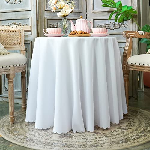 JYFLZQ Weiße runde Tischdecke, 178 cm, für 120 cm große Tische, maschinenwaschbar, schmutzabweisend, Polyestergewebe, Tischdecke für Partys, Bankett, Hochzeit JYFLZQ Weiße runde Tischdecke, 178 cm, für 120 cm große Tische, maschinenwaschbar, schmutzabweisend, Polyestergewebe, Tischdecke für Partys, Bankett, Hochzeit von JYFLZQ