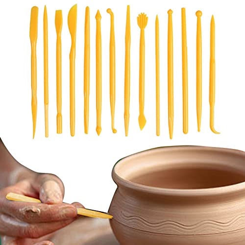 JYFanse 14-teiliges Set Crafts Clay Modeling Tool,Modellierwerkzeuge aus Ton für Kinder zum Modellieren | Keramik-Ton-Band-Formwerkzeug-Set für DIY-Kuchen-Fondant-Dekorationszubehör von JYFanse