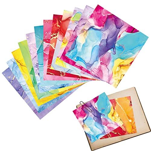 JYFanse Farbiges Scrapbook-Papier,12 STÜCKE Dekoratives Kartonpapier - Farbige Kartonpapiere thematische dekorative Seite von Cheysrae