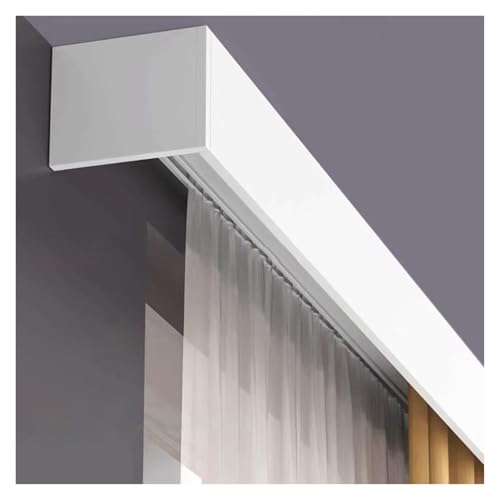 gardinenschiene vorhangschiene Gardinenschiene Mit Kasten, Decken-/Wandmontage Doppelschienen Und Vorhangbehang, Metall-Gardinenstange Und Dekorativer Volant, Gardinenschiene Fürs Schlafzimmer(Ceiling gardinenschiene vorhangschiene Gardinenschiene Mit Kasten, Decken-/Wandmontage Doppelschienen Und Vorhangbehang, Metall-Gardinenstange Und Dekorativer Volant, Gardinenschiene Fürs Schlafzimmer(Ceiling von JYHHCYS