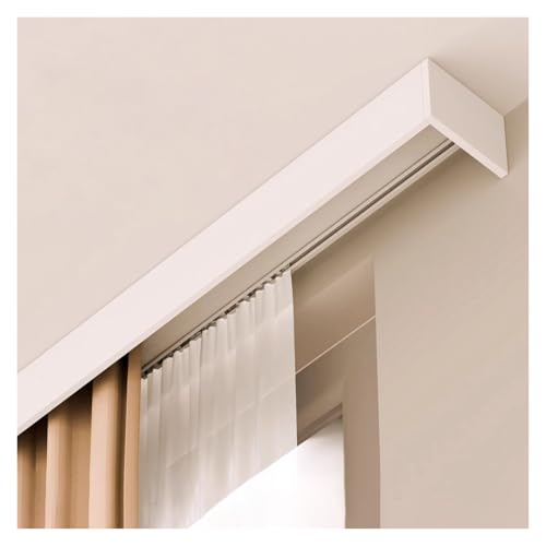 gardinenschiene vorhangschiene Kassetten-Deckengardine Mit Doppelschiene, Individuell Anpassbar Weiße Gardinenleiste Mit Schienen, Drei-in-eins-Gardinenstange Mit Doppelschiene Und Volant(Wall Mount,1 gardinenschiene vorhangschiene Kassetten-Deckengardine Mit Doppelschiene, Individuell Anpassbar Weiße Gardinenleiste Mit Schienen, Drei-in-eins-Gardinenstange Mit Doppelschiene Und Volant(Wall Mount,1 von JYHHCYS