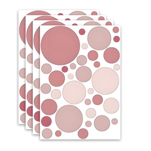 140 Stck. Wandsticker Kinderzimmer, Wandtattoo Punkte, Wandaufkleber Kinderzimmer Mädchen & Jungen, Aufkleber Sticker Kreis Wandaufkleber Kinderzimmer Geeignet für Babyzimmer und Kindergärten(Rosa) von JYNVO