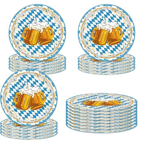JYNVO 20pcs Oktoberfest Deko Pappteller (9 Zoll) von JYNVO