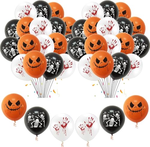 JYNVO 30 Stück Premium Schwarz Orange Partydeko, Ballon Party Zubehör für Halloween Dekorationen Indoor Geburtstagsparty Halloween Haunted House Dekor für Zuhause von JYNVO
