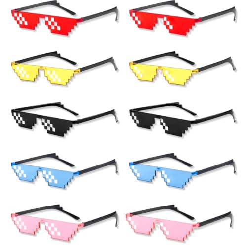 JYNVO Party Brille, 10 Stück Pixel Mosaik Brille, Lustige Magische Farben Partybrille, Pixel Brille Lustig Spielzeug Mosaik Sunglasses Ideal für Partys und Fotoshootings JYNVO Party Brille, 10 Stück Pixel Mosaik Brille, Lustige Magische Farben Partybrille, Pixel Brille Lustig Spielzeug Mosaik Sunglasses Ideal für Partys und Fotoshootings von JYNVO