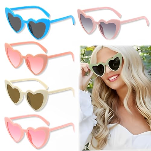 JYNVO Party Brille Herz, 5 Stück Herz Sonnenbrille Magische Farben Party Brille, Hippie Brille Herzform, Lustige Partybrillen für Foto Requisiten für Kinder und Erwachsene JYNVO Party Brille Herz, 5 Stück Herz Sonnenbrille Magische Farben Party Brille, Hippie Brille Herzform, Lustige Partybrillen für Foto Requisiten für Kinder und Erwachsene von JYNVO