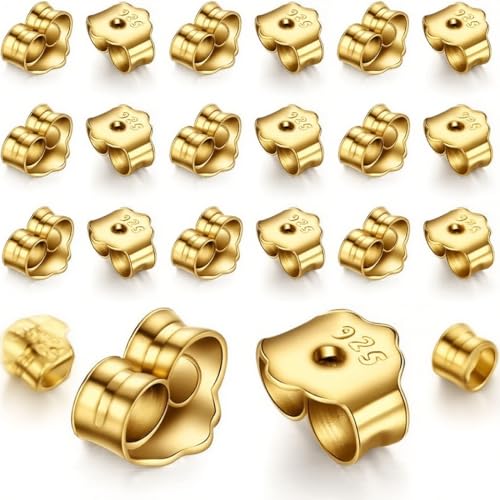 JYNXOR 60 Stück Ohrstecker Verschluss, Ohrring Verschluss Gold, Ohrring Stecker, Ohrstecker Verschluss, Ohrring Stopper, Stecker Für Ohrringe Hinten, Schmetterling, für sichere Ohrverschlüsse JYNXOR 60 Stück Ohrstecker Verschluss, Ohrring Verschluss Gold, Ohrring Stecker, Ohrstecker Verschluss, Ohrring Stopper, Stecker Für Ohrringe Hinten, Schmetterling, für sichere Ohrverschlüsse von JYNXOR