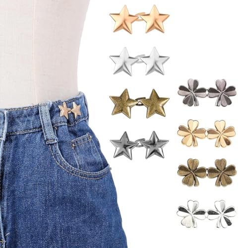 JYNXOR 8 Sets Knöpfe Hosen Enger Machen Clip, Hosenbund Enger Machen, knöpfe ohne nähen, Kein Nähen Hosen-Taillenstraffer, Hosen Knopf Spanner Fastener,Abnehmbare Taille Dekorativ für Lose Hosen,Röcke von JYNXOR